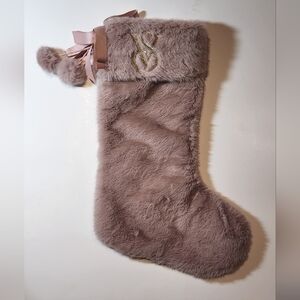 Plush Faux Fur Stocking with VS Monogram
